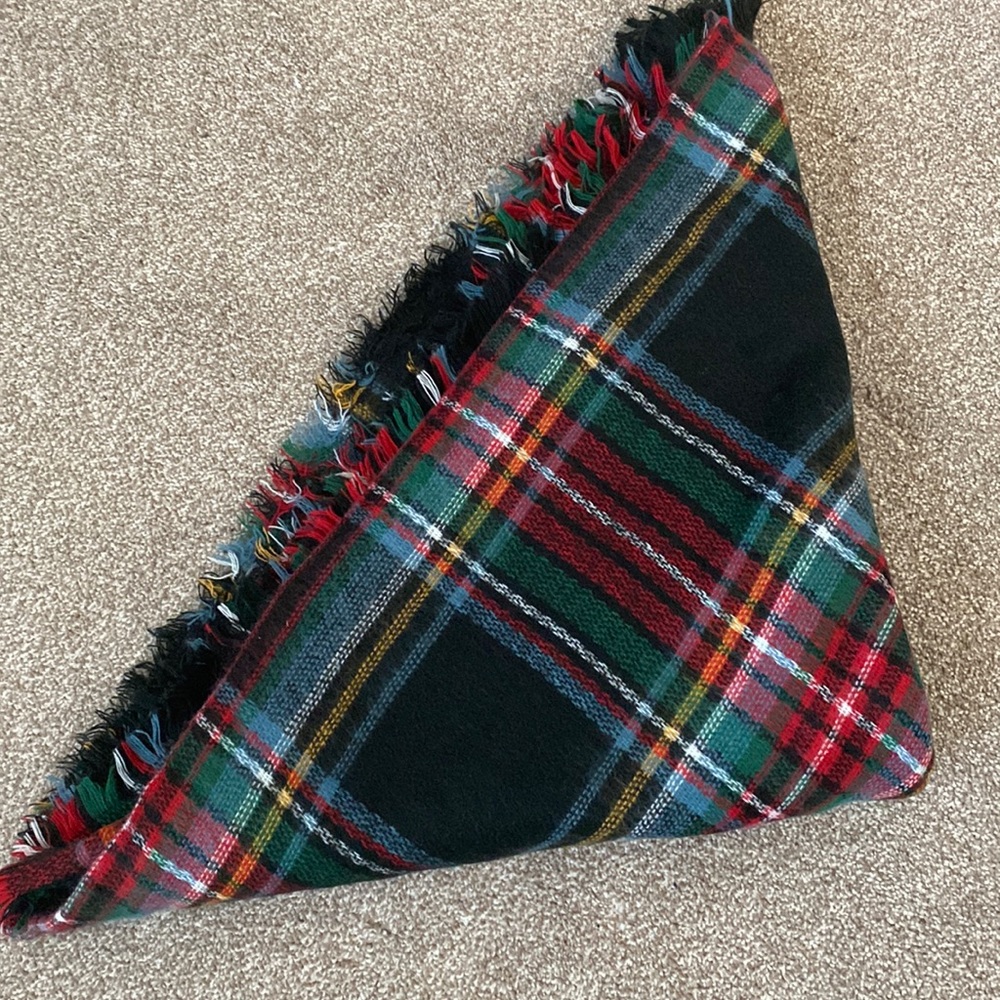 Large plaid blanket scarf - OS